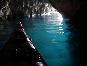 sea kayaking blue caves, zakynthos, ionian islands, greece